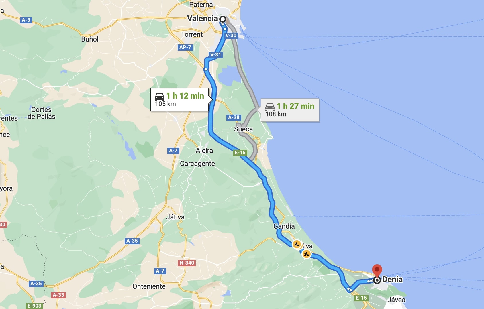 Denia Valencia Distancia, ¿Cómo Llegar? Todas